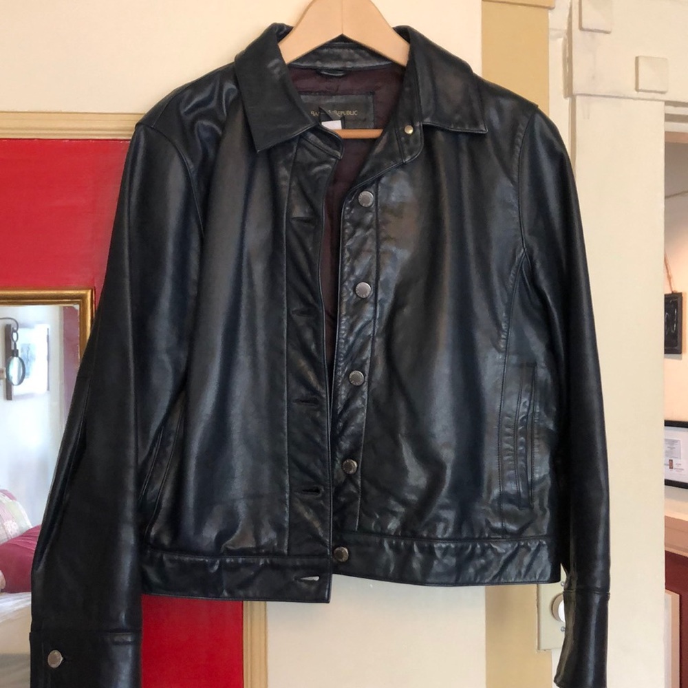 Leather Jacket in rich blue